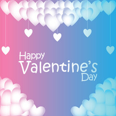 Happy valentines day. Vector banner, greeting card, flayer, poster,  with text Happy valentines day