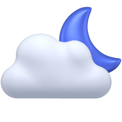 3D icon of a cloudy night