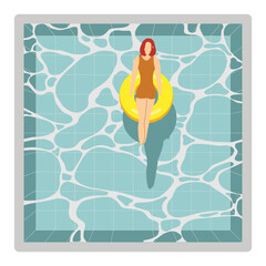 Summer Swimming Pool Illustration