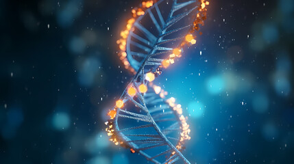 Obraz premium Helix DNA polygonal wireframe molecule helix, medical concept background