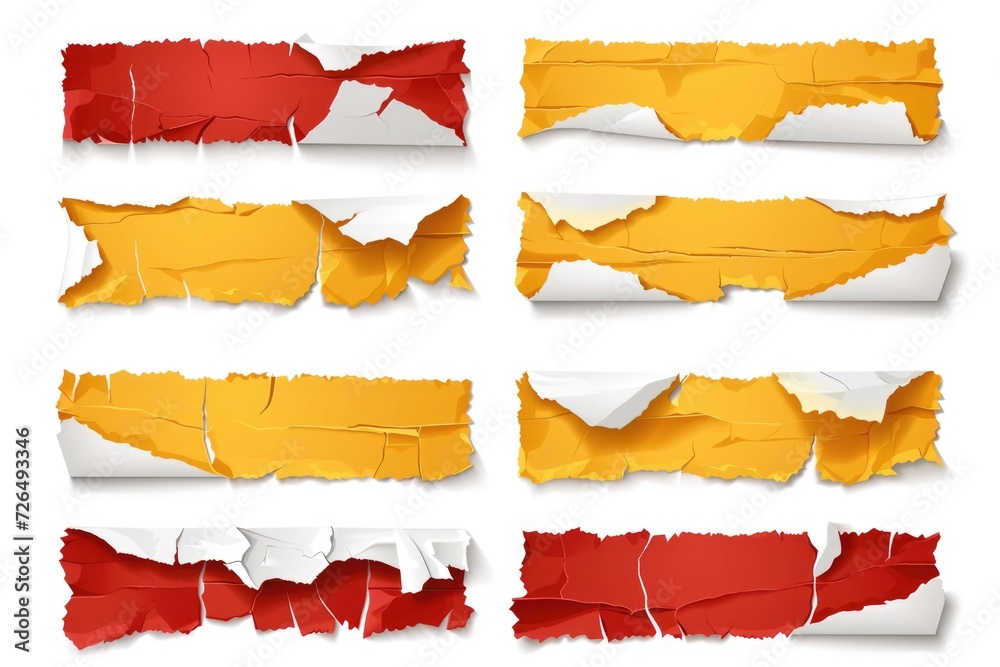 Poster Torn pieces of paper on a white background. Suitable for various design projects