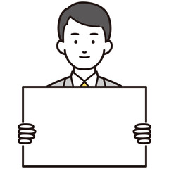 スーツ男性のフリップイラスト