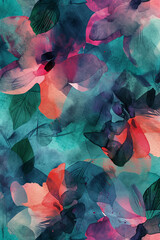 Watercolor floral watercolor design abstract seamless pattern.