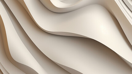 Abstract Waves in Beige and White - Generative AI