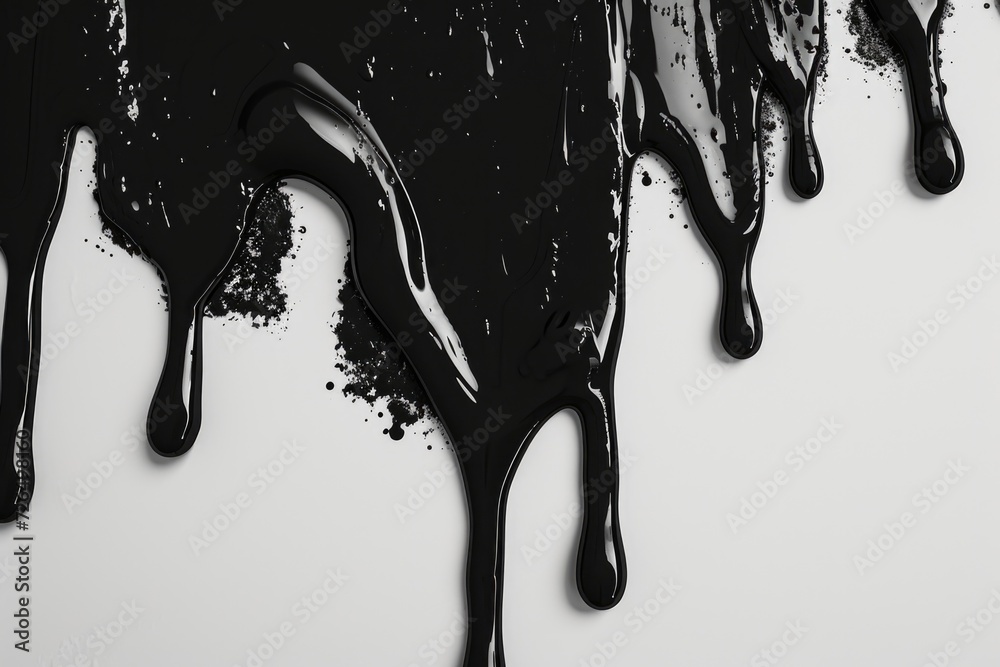 Poster a black and white photograph capturing the beauty of a dripping liquid. perfect for adding a touch o
