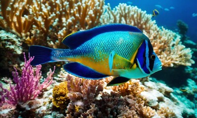 Ocean coral reef underwater. Sea world under water