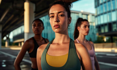 Diverse women in sportswear