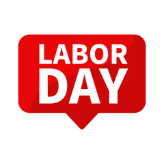 Labor Day Text In Red Rectangle Shape For Sign Information Announcement Business Marketing Social Media Promotion
