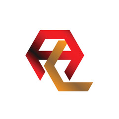 Obraz premium red gold logo hexa al