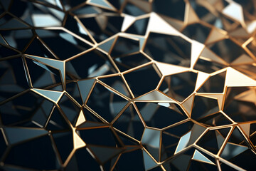 Background pattern of dark metallic triangles connected by thin lines; a perfect fit for themes...