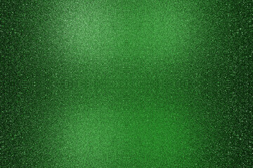 Black dark green shiny glitter abstract background with space. Twinkling glow stars effect. Like outer space, night sky, universe. Rusty, rough surface, grain.