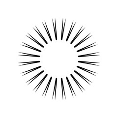 Fototapeta premium Simple round frame formed by a pattern of rays. Decorative radial element. Minimalist abstract starburst