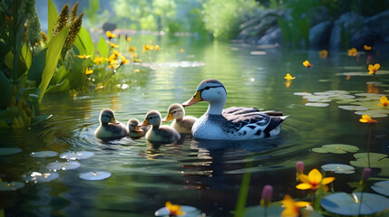 ducks in the lake