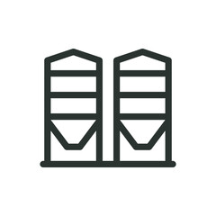 Bulk feed bins isolated icon, grain storage silos vector symbol with editable stroke © Altop Media