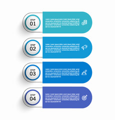 Infographic template with 4 steps, workflow, process chart