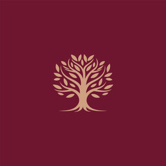 Abstract tree company logo template
