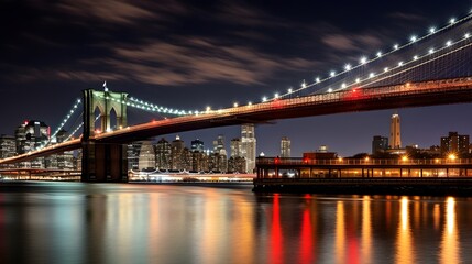 Fototapeta na wymiar brooklyn bridge night exposure 