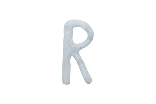 "R" Colour plasticine uppercase letters isolated on cut out PNG. English It is a universal language used all over the world. Children's alphabet for education and development of English.