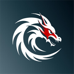 Tribal dragon illustration logo