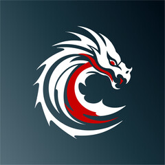 Tribal dragon illustration logo