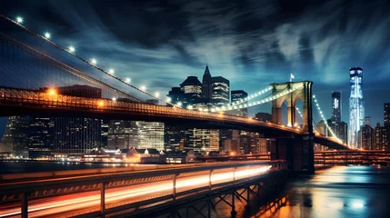 Badkamer foto achterwand brooklyn bridge night exposure  © Ziyan Yang