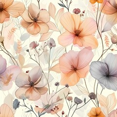 단순한 느낌의 꽃무늬 패턴 이미지