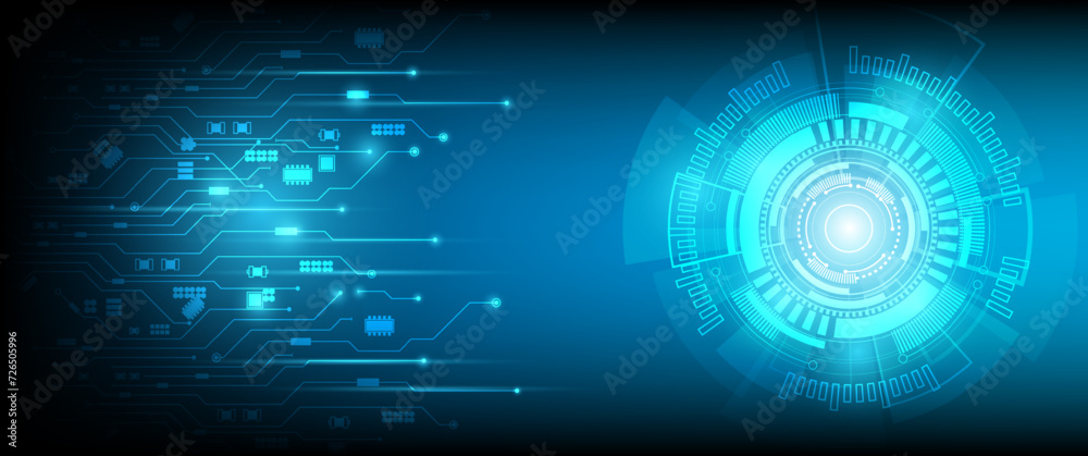 Poster technology connection digital data and big data concept. blue future background. abstract technologi