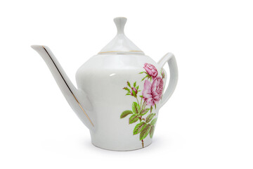 Classic style white ceramic teapot