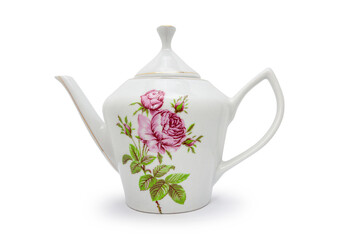 Classic style white ceramic teapot