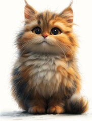 Cute fluffy animated cat.