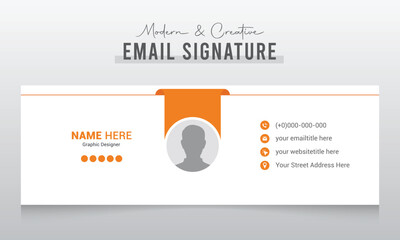 Business email signature template design or email footer and personal social media cover
