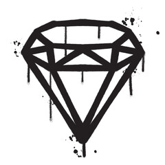 Vector graffiti spray paint diamond isolated vector illustration