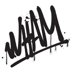 Vector graffiti spray paint word wham isolated vector illustration - obrazy, fototapety, plakaty
