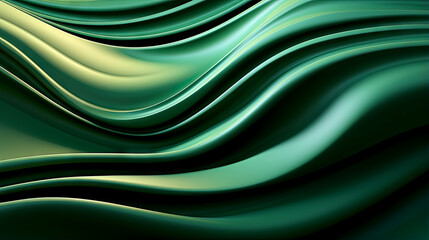 Fototapeta premium Serene Green Waves Abstract