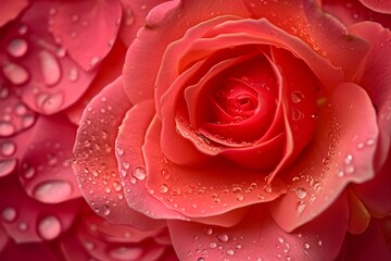 Close-Up of Rose Petals with Water Droplets