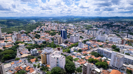 Aerial image of the city of Betim, Belo Horizonte, Brazil. Main square.