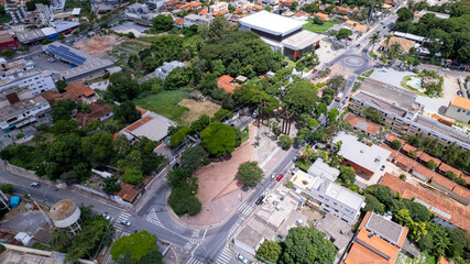Fototapeta premium Aerial image of the city of Betim, Belo Horizonte, Brazil. Main square.