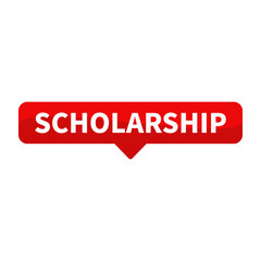 Fototapeta premium Scholarship Text In Red Rectangle Shape For Promotion Business Marketing Social Media Information Announcement 