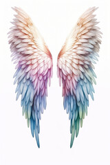 Angel wings in pastel rainbow colors