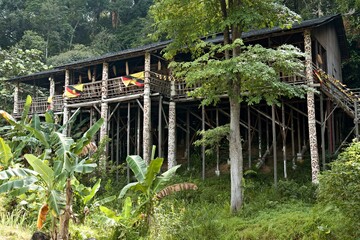 Rainforest Music House at Sarawak Cultural Village Santubong. Borneo island. Malaysia.