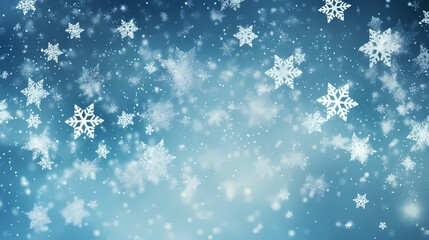 Fototapeta premium Snowflake background, snowflake border, winter holiday background, soft colors and dreamy atmosphere