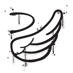 Vector graffiti spray paint wings angel isolated vector illustration