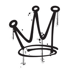 Vector graffiti spray paint crown isolated vector illustration