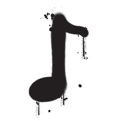Vector graffiti spray paint music symbol isolated vector illustration