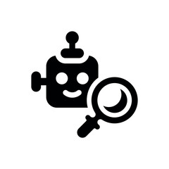 robot search icon vector illustration