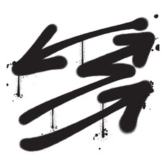 Vector graffiti spray paint arrow isolated vector illustration