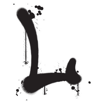 recommend clip art: Vector graffiti spray paint alphabet L in isolated background