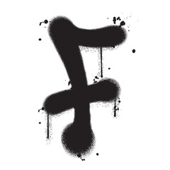 Vector graffiti spray paint alphabet F in isolated background