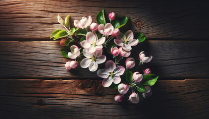 Obraz na płótnie Canvas cherry blossom on wood table