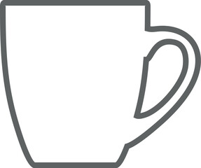 Fototapeta premium Tea Cup Outline Icon. Vector Illustration.